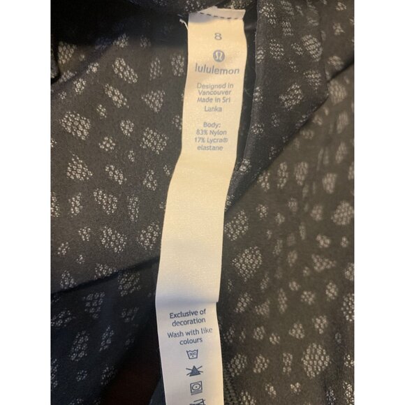 Lululemon Wonder Under High Waist Black Floral Leggings Size 8 - Picture 5 of 5